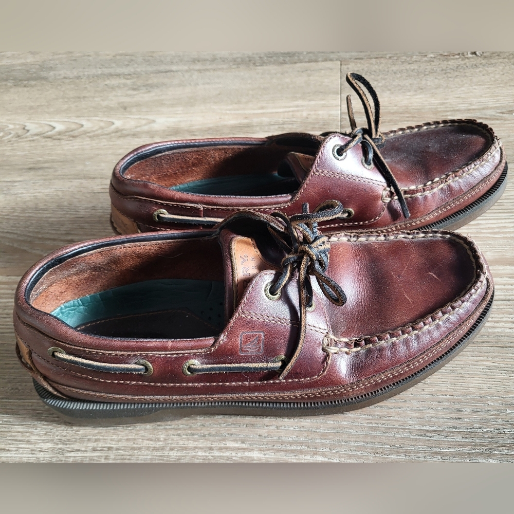 Men's Sperry Brown Leather Boat Shoes - Picture 3 of 5